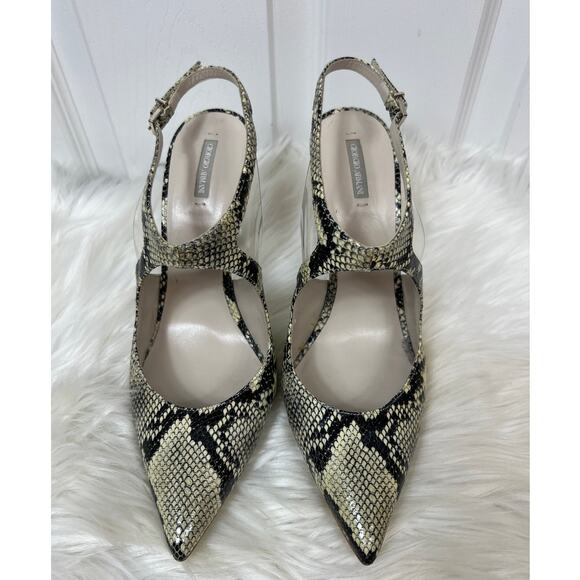 Giorgio Armani Snakeskin Ankle Strap Heel Stiletto Size 9 - Picture 3 of 10